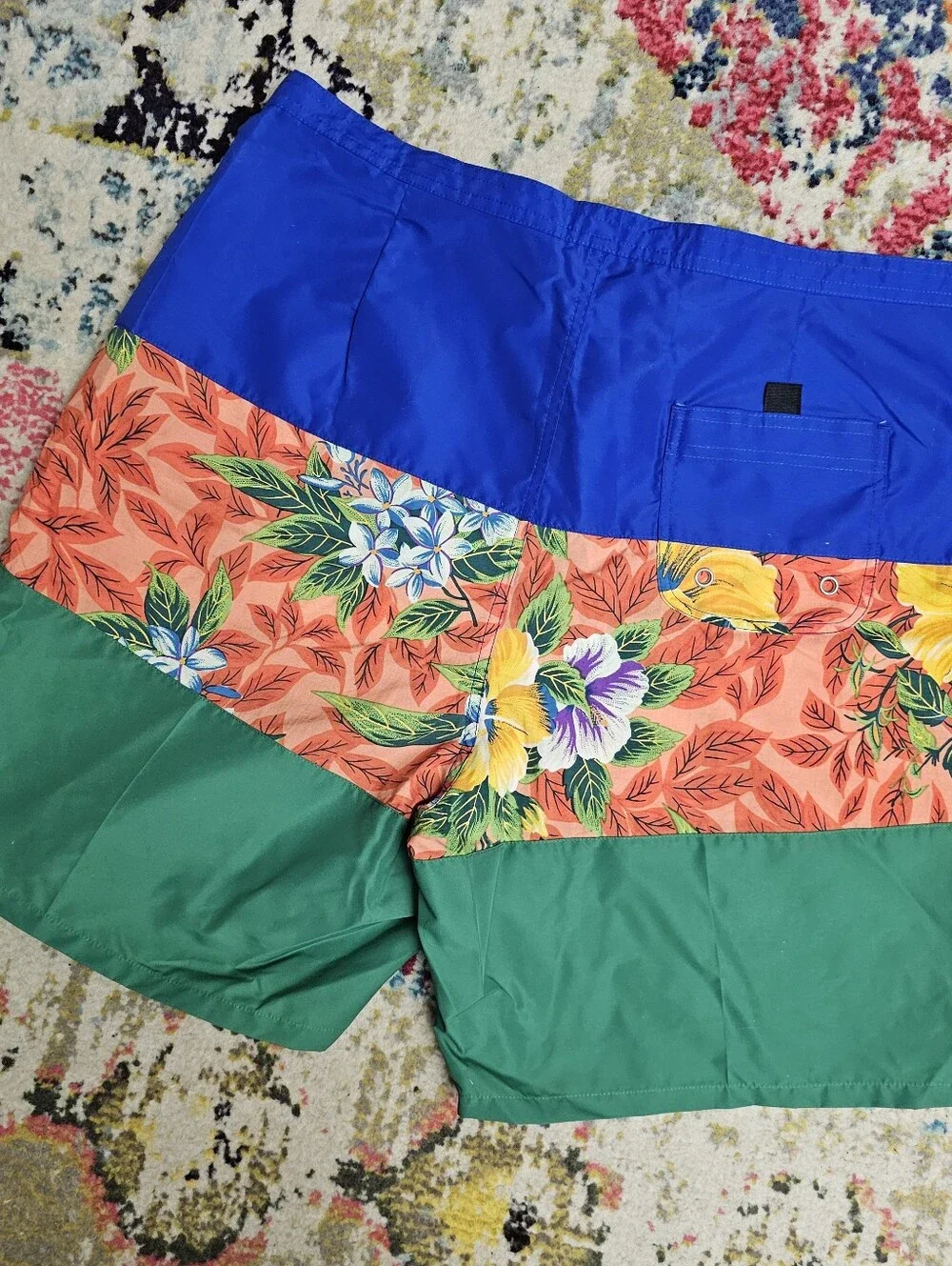 POLO SPORT RALPH LAUREN Nylon Swim Trunks Mens Large Board Shorts Floral Block